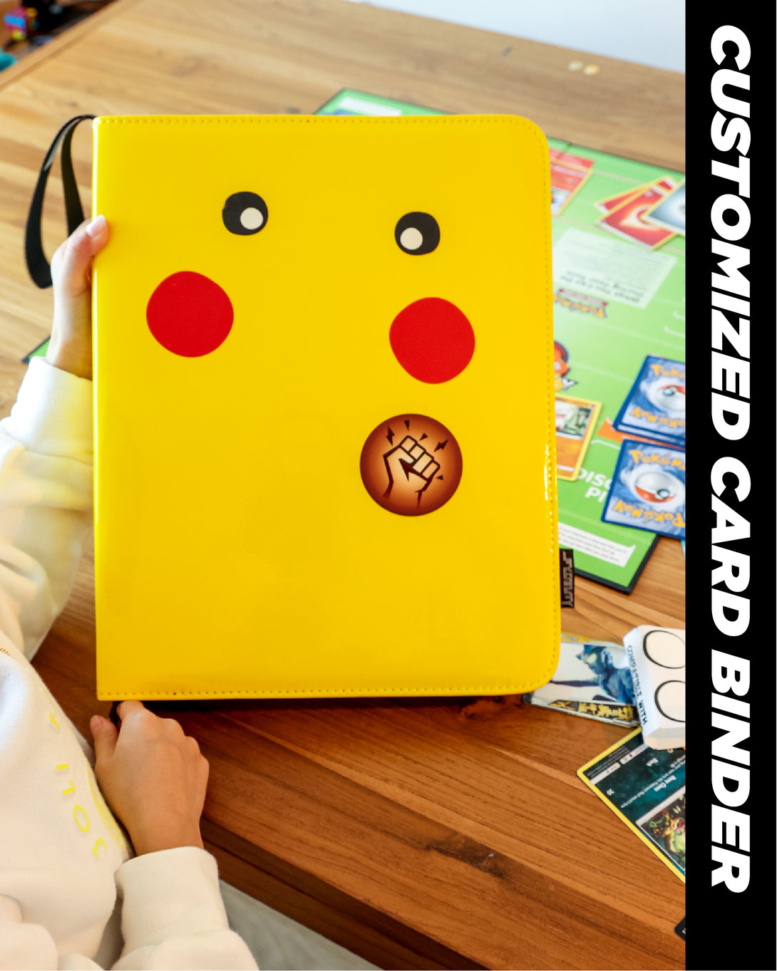 yellow card binder Emapoy Trading Card Binder 4-Pocket, 400 Pockets Card Holder Album with 50 Sleeves, Yellow