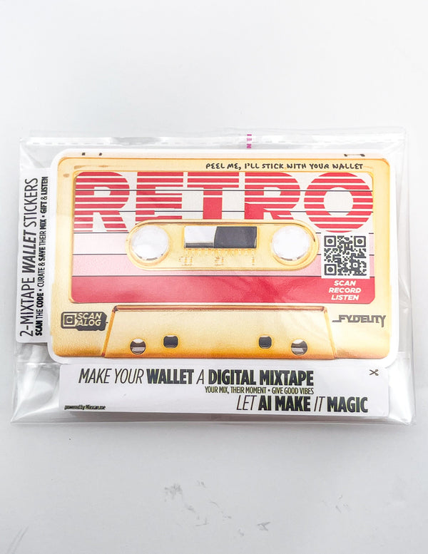 Add a Digital Mixtape to Your Cassette Wallet | Sticker | Retro