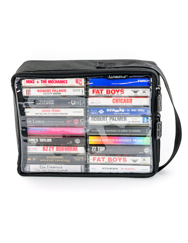 Cassette Storage Case 20 Pcs | Padded w/ Clear Top | Black Two Timer