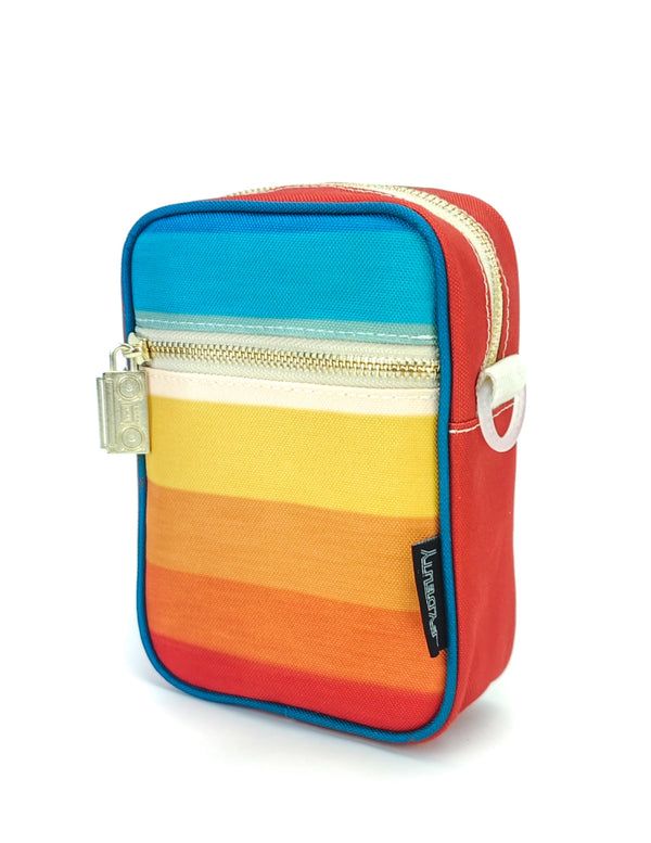 Sidekick Crossbody Sling Bag Backpack | Recycled rPET | Retro Rainbow