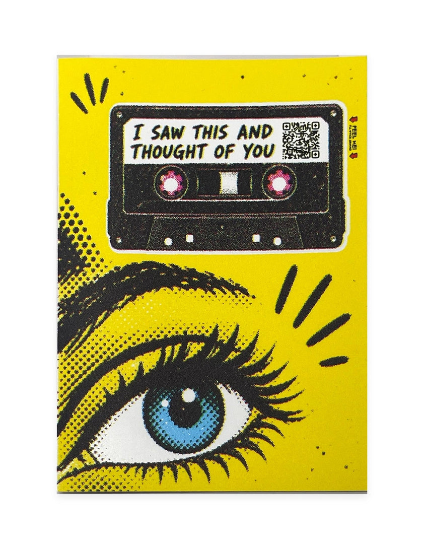 Thought of You Mixscan.me Experience Card: peel off the cassette sticker and keep your mix close. Silent short clip.