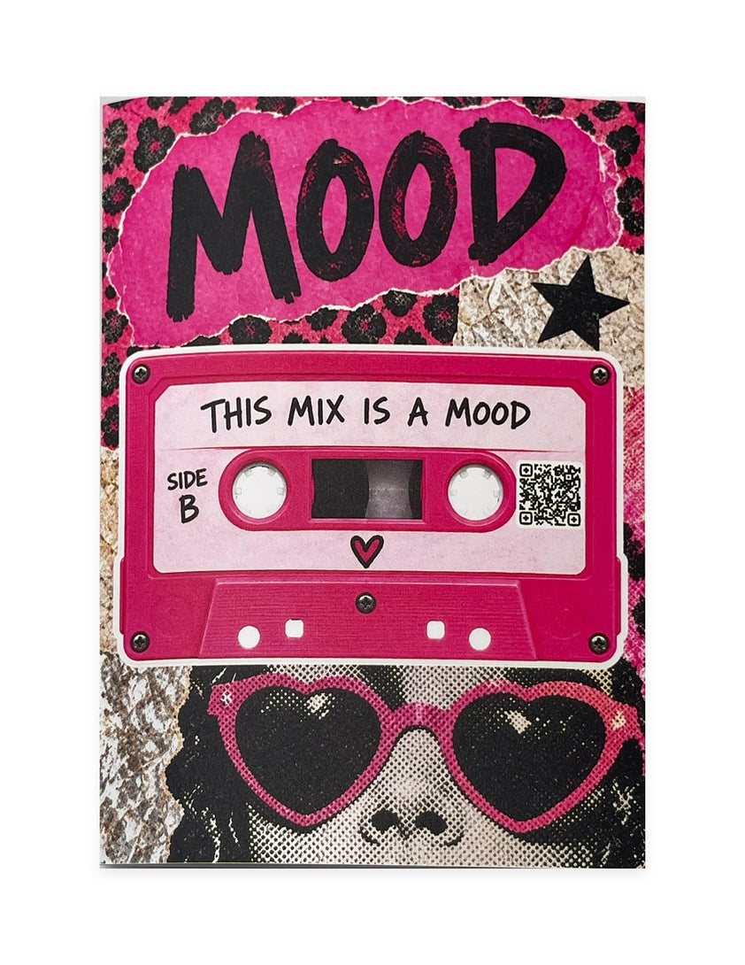 This Mix Is a Mood Mixscan.me Experience Card: peel off the cassette sticker and keep your mix close. Silent short clip.