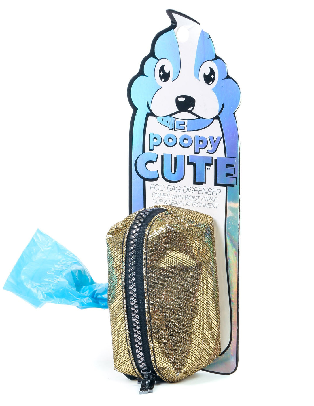 30325: poopyCUTE: Doggy Waste Bag Holder for Fashionable Owner & Dog |GLAM Gold
