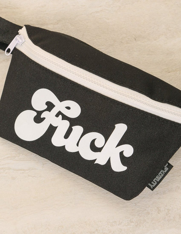 83001: Fanny Pack |Ultra-Slim Skinny Low-Profile Belt Bum Bag |WERDS Fuck Black & White