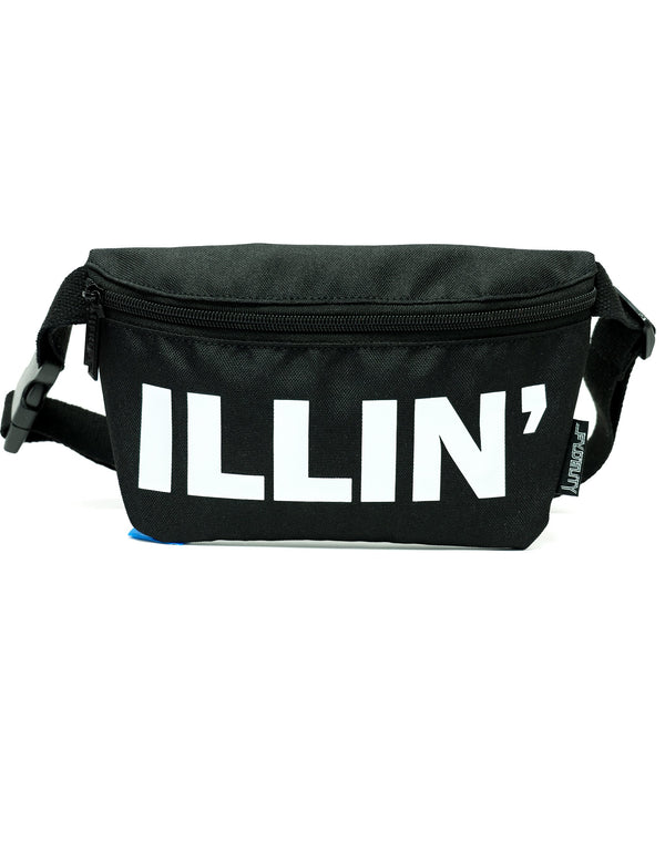 83034: Fanny Pack |Ultra-Slim Skinny Low-Profile Belt Bum Bag |WERDS ILLIN' |Black & White