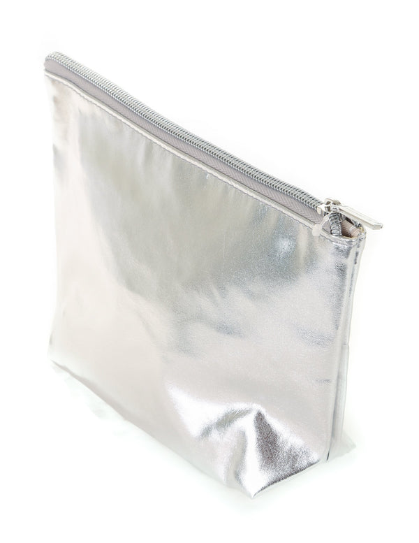 83502: Zip Pouch: METALLIC Silver