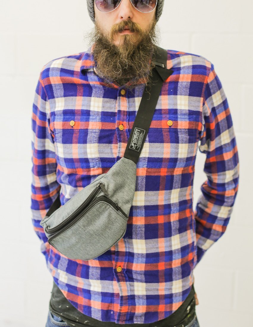 83916: FYDELITY- Bum Bag: GAME DAY Grey & Black