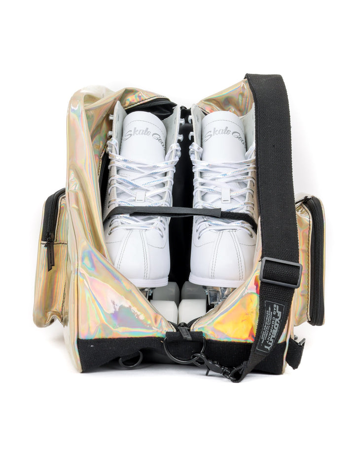 98152: Freewheelin' Roller Skate Bag Pack- Laser Rose Gold